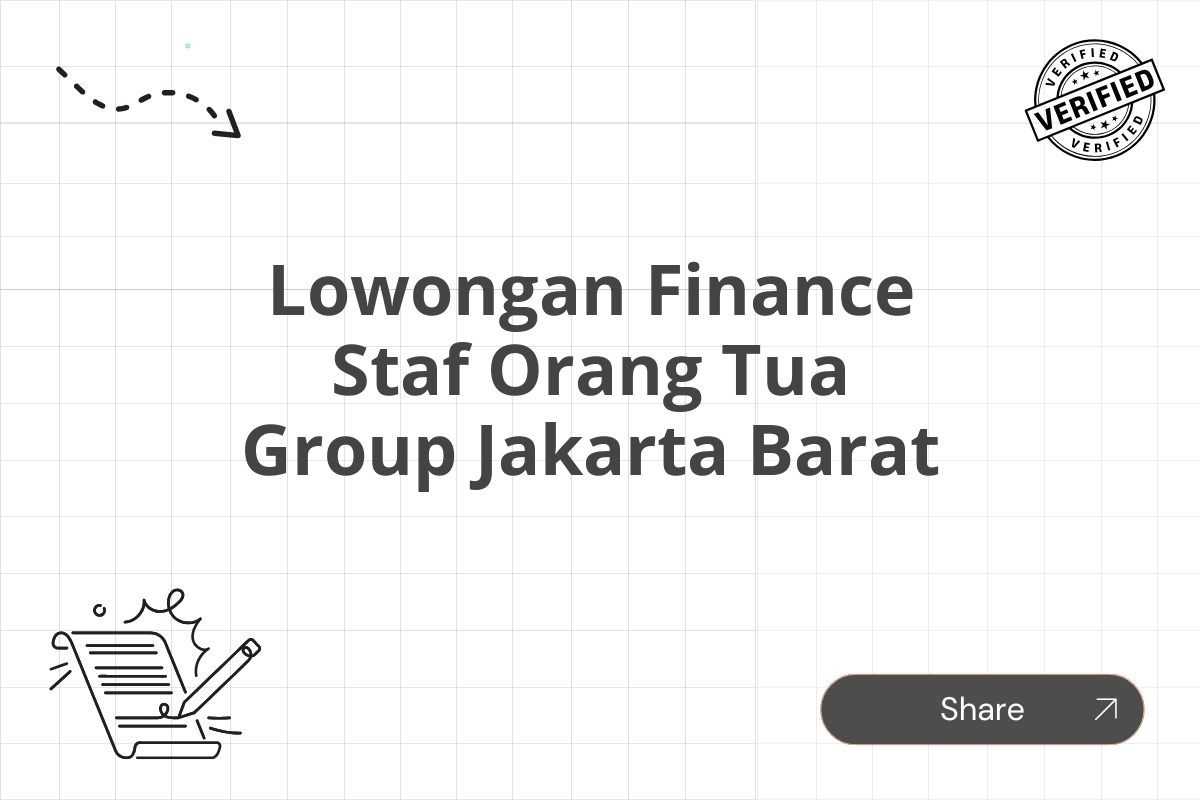 Lowongan Finance Staf Orang Tua Group Jakarta Barat