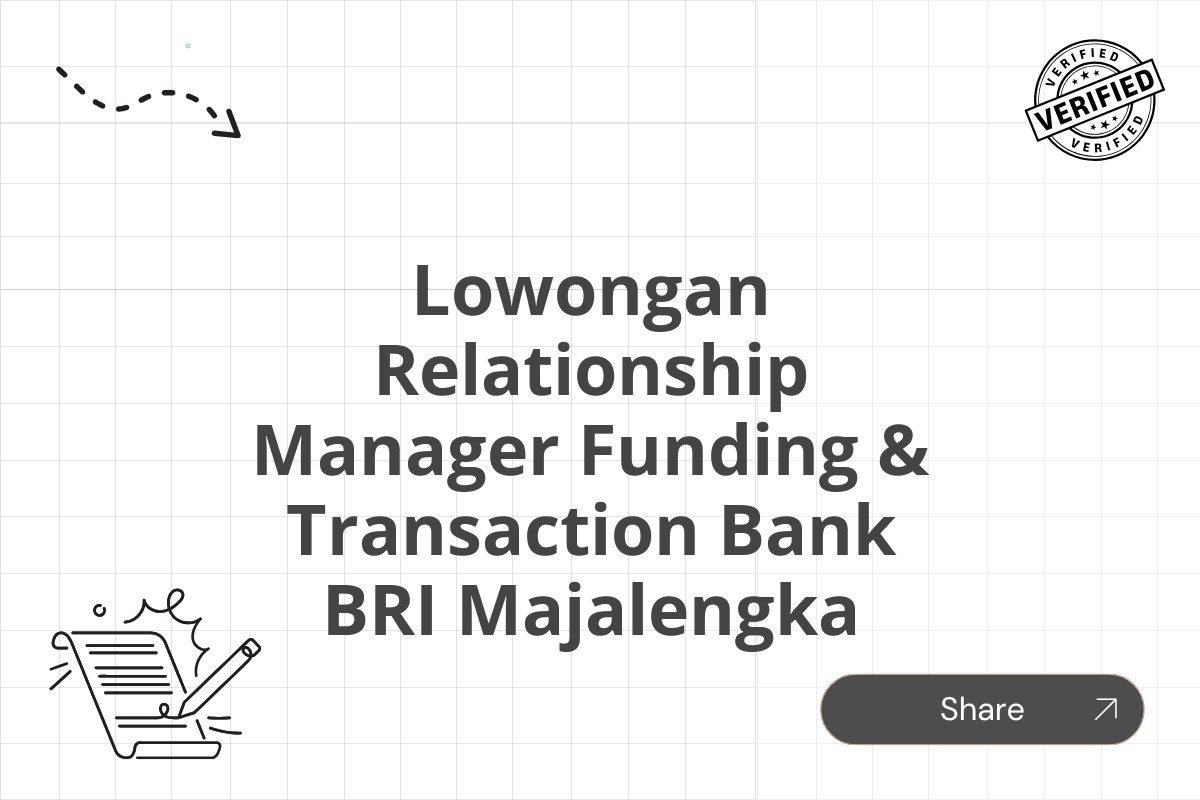 Lowongan Relationship Manager Funding & Transaction Bank BRI Majalengka