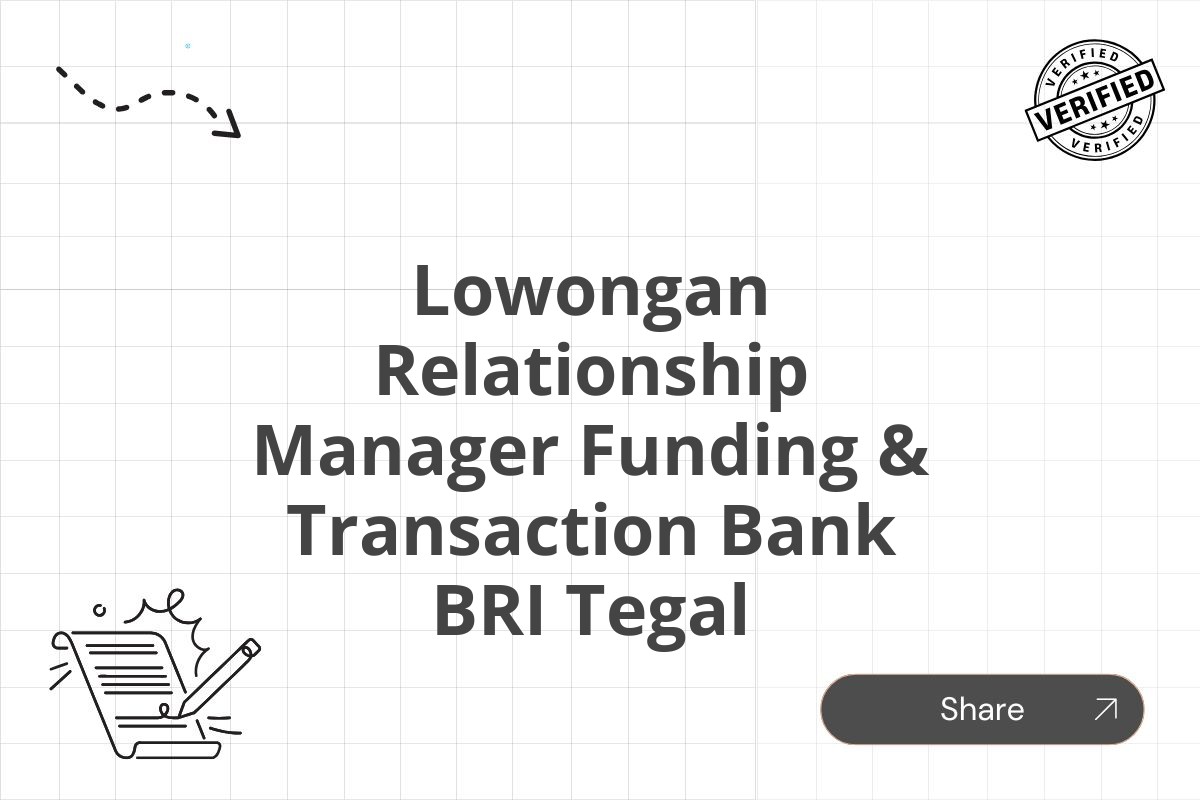 Lowongan Relationship Manager Funding & Transaction Bank BRI Tegal