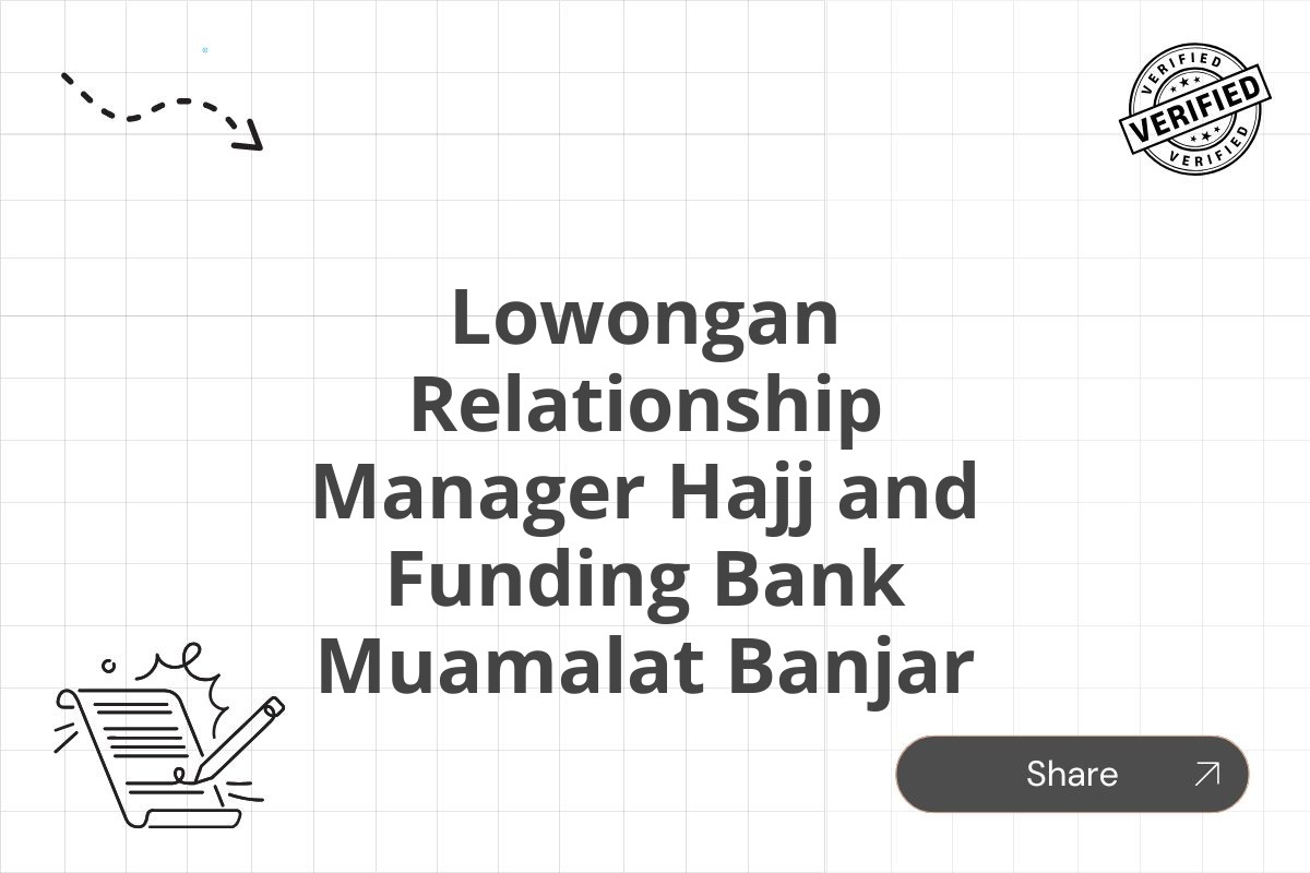 Lowongan Relationship Manager Hajj and Funding Bank Muamalat Banjar