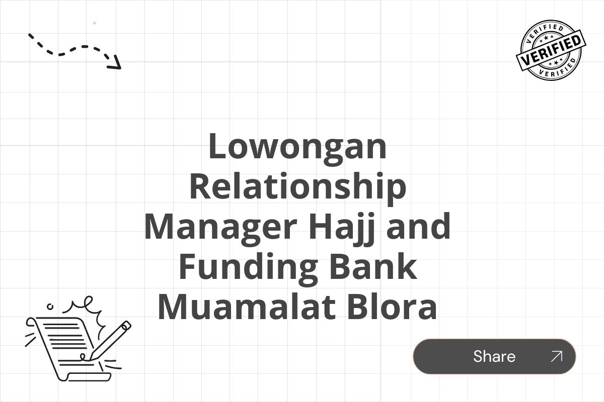 Lowongan Relationship Manager Hajj and Funding Bank Muamalat Blora