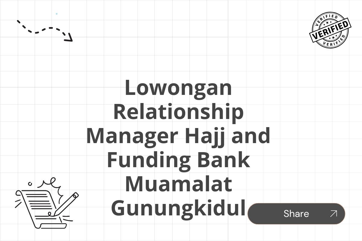 Lowongan Relationship Manager Hajj and Funding Bank Muamalat Gunungkidul