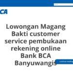 Lowongan Magang Bakti customer service pembukaan rekening online Bank BCA Banyuwangis