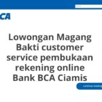 Lowongan Magang Bakti customer service pembukaan rekening online Bank BCA Ciamis