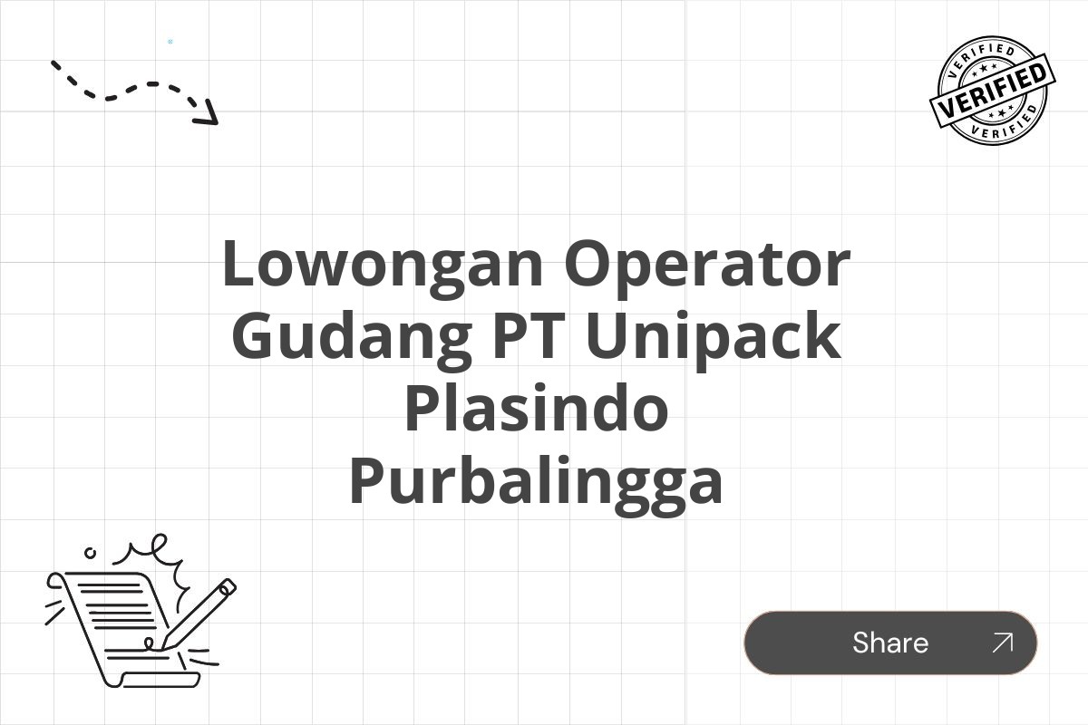 Lowongan Operator Gudang PT Unipack Plasindo Purbalingga