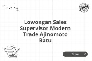 Lowongan Sales Supervisor Modern Trade Ajinomoto Batu