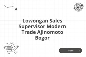Lowongan Sales Supervisor Modern Trade Ajinomoto Bogor