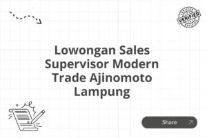 Lowongan Sales Supervisor Modern Trade Ajinomoto Lampung
