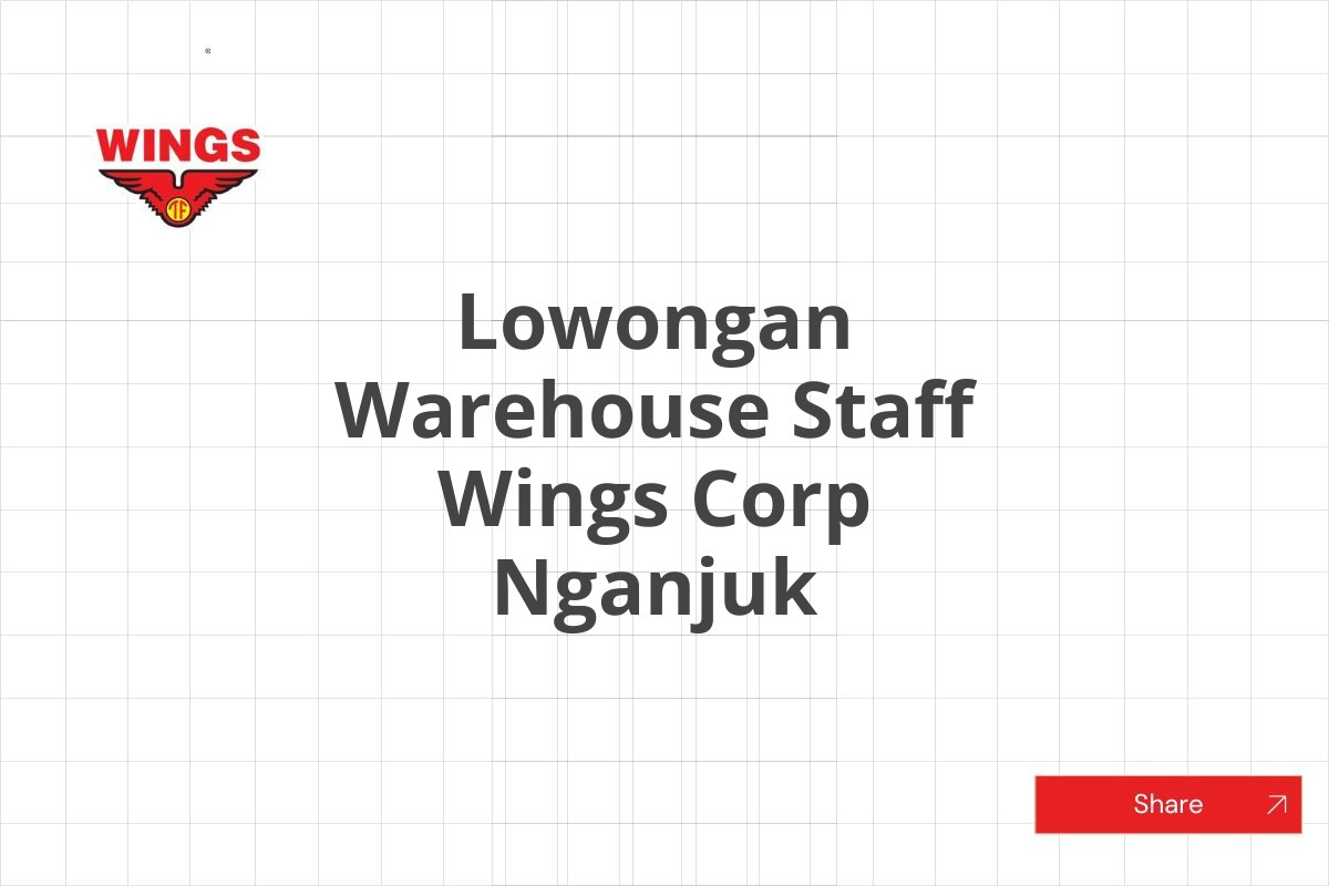 Lowongan Warehouse Staff Wings Corp Nganjuk