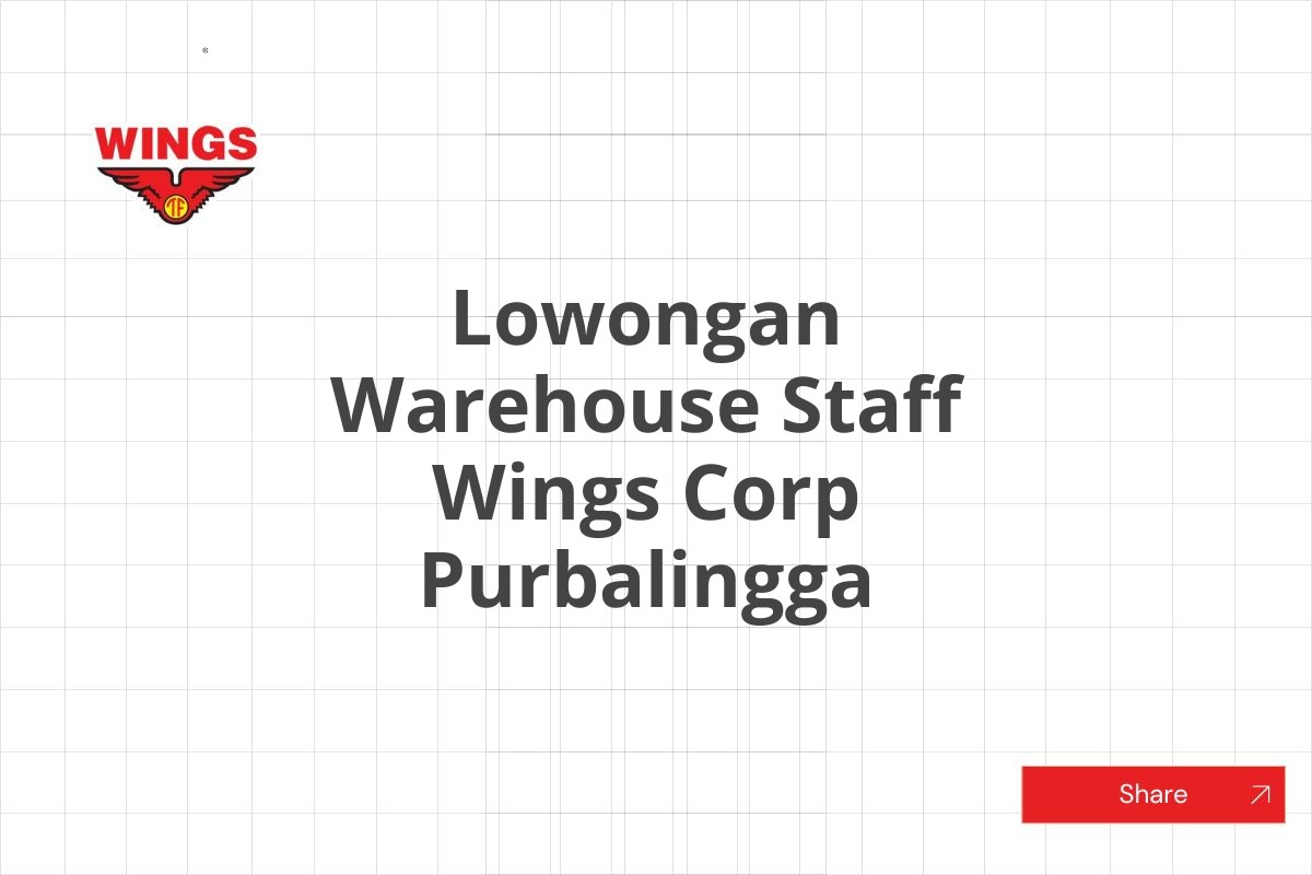 Lowongan Warehouse Staff Wings Corp Purbalingga